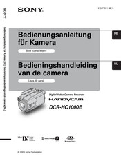 Sony handycam DCR-HC1000E Bedienungsanleitung