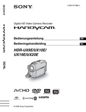 Sony handycam HDR-UX9E Bedienungsanleitung