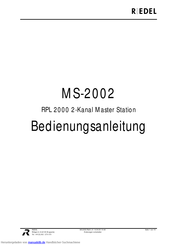 Riedel MS-2002 Bedienungsanleitung