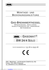 Axa GASOMAT BW 24/4 SOLO Montageanleitung Und Bedienungsanleitung