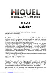 HIQUEL SLS-86 Solution Benutzerhandbuch