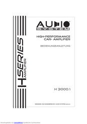 Audio System H 3000.1 Bedienungsanleitung