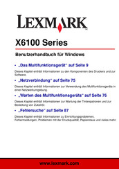 Lexmark X6100 Series Benutzerhandbuch