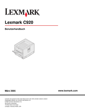 Lexmark C920 Benutzerhandbuch