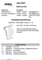 Jetter JX3-CNT Installationsanleitung