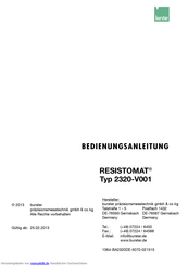Burster RESISTOMAT Type 2320-V001 Bedienungsanleitung