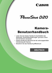Canon PowerShot D20 Benutzerhandbuch