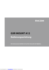 Ricoh GXR MOUNT A12 Bedienungsanleitung