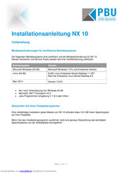 PBU NX10 Installationsanleitung