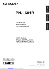 Sharp PN-L601B Installationsanleitung