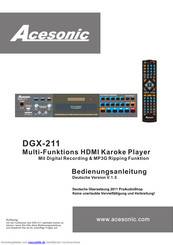 Acesonic DGX-211 Bedienungsanleitung
