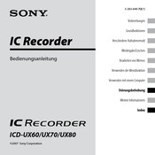 Sony ICD-UX70 Bedienungsanleitung