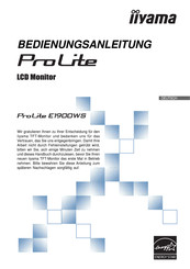 Iiyama ProLite E1900 WS Bedienungsanleitung
