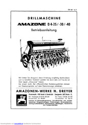 Amazone D-30 Betriebsanleitung