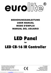 EuroLite LED Panel for LED CB-16 IR Controller Bedienungsanleitung