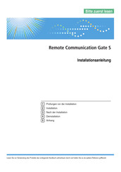 Ricoh Remote Communication Gate S Installationsanleitung