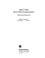 GE Medical Systems MAC 800 Gebrauchsanweisung