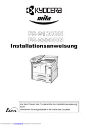 Kyocera FS-9100DN Installationsanweisung