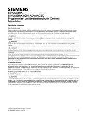 Siemens SINUMERIK 808D Programmier- Und Bedienhandbuch