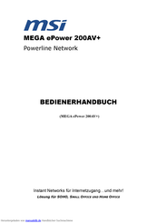 MSI HomePlug ePower 200AV+ Bedienerhandbuch