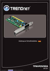 TRENDnet TFM-PCIV92A Anleitung Zur Schnellinstallation