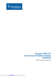 Plantronics Voyager PRO UC WG200/B Bedienungsanleitung