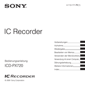 Sony ICD-PX720 Bedienungsanleitung