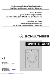 Schulthess SPIRIT XL 6600 Bedienungsanleitung