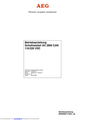 AEG AC 2800 CAN 110/220 VDC Betriebsanleitung