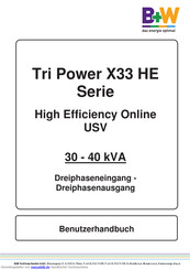 B+W Tri Power X33 HE Serie Benutzerhandbuch