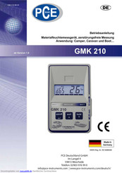 PCE Instruments GMK 210 Betriebsanleitung