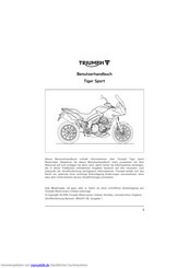 Triumph Tiger Sport Benutzerhandbuch