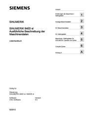 Siemens SINUMERIK 840D Handbuch