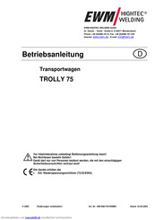 EWM TROLLY 75 Betriebsanleitung