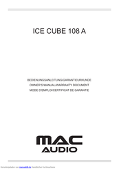 MAC Audio ICE CUBE 108 A Bedienungsanleitung