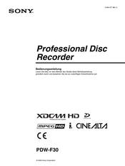 Sony PDW-F30 Bedienungsanleitung