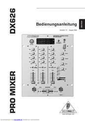 Behringer DX626 Bedienungsanleitung
