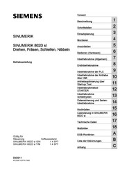 Siemens SINUMERIK 802D sl Betriebsanleitung
