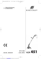 King Graft KCR 451 Gebrauchsanweisung