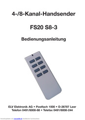 elv FS20 S16IRB Bedienungsanleitung