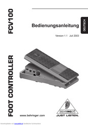 Behringer FCV100 Bedienungsanleitung