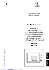 IFM Electronic Ecomot100 CANcom III Handbuch