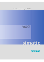 Siemens SIMATIC Panel PC 877 Betriebsanleitung