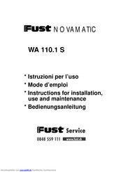 FUST NOVAMATIC WA 110.1 S Bedienungsanleitung