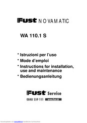 Fust NOVAMATIC WA 110.1 S Bedienungsanleitung