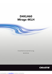 Christie D4KLH60 Mirage 4KLH Installationsanleitung