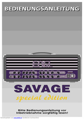 Savage ENGL special edition Bedienungsanleitung
