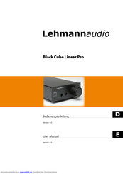 Lehmannaudio Black Cube Linear Pro Bedienungsanleitung