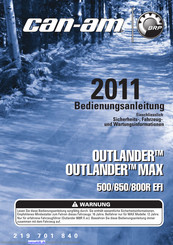 Can-Am OUTLANDERMAX 650 EFI 2011 Bedienungsanleitung
