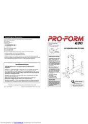 ProForm 630 Bedienungsanleitung